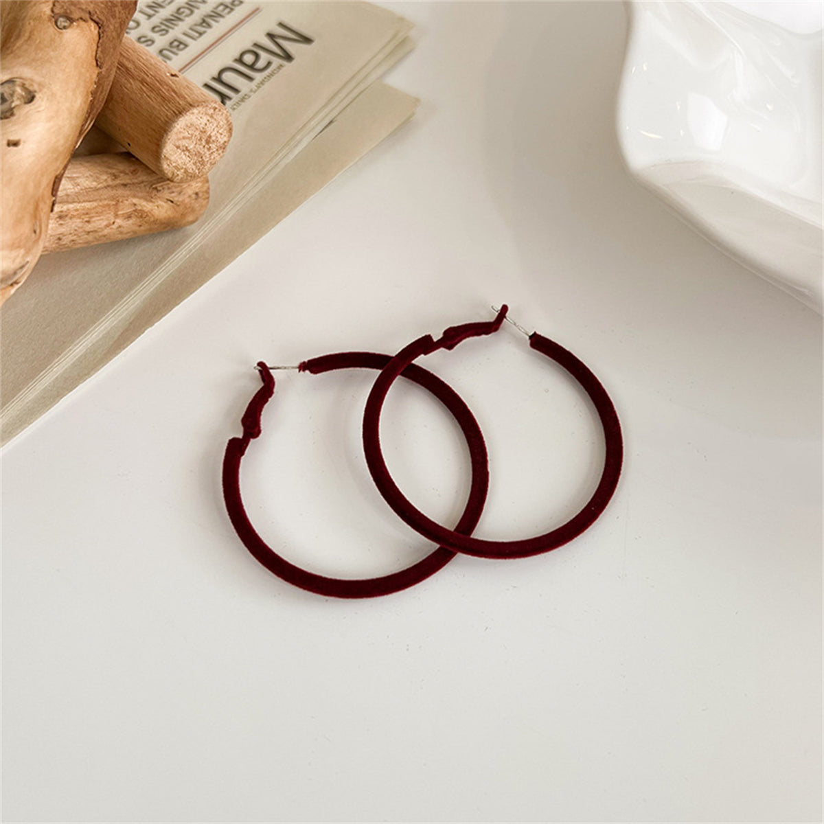 Wine Red Hoop Earrings – Street Region