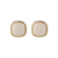 Beige Resin & 18k Gold-Plated Square Stud Earrings