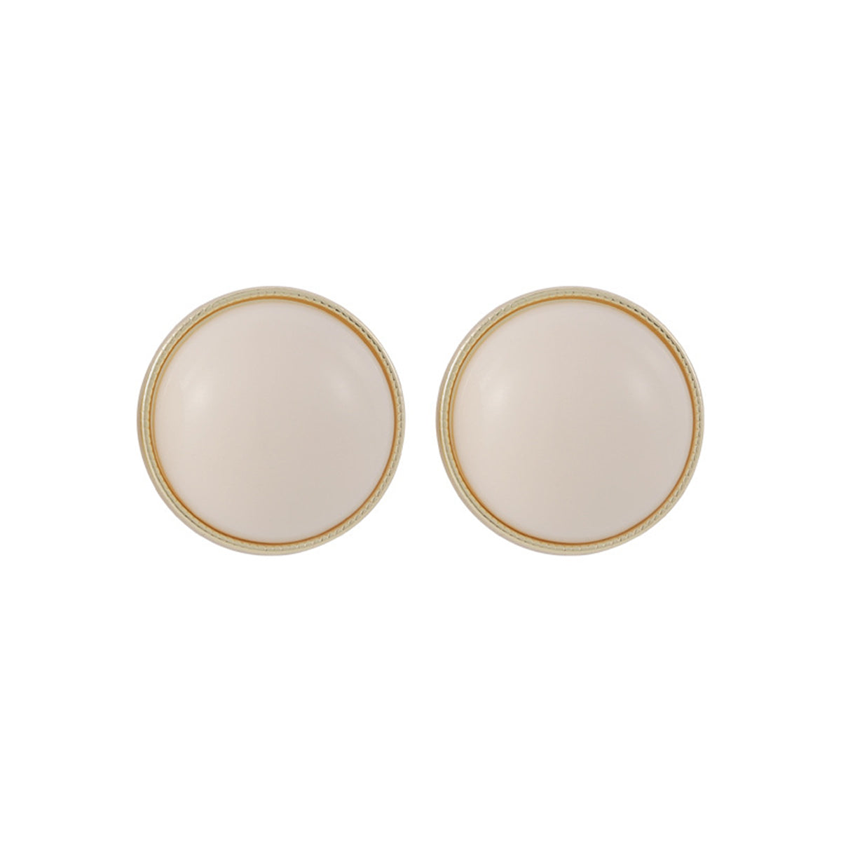 Beige Resin & 18K Gold-Plated Round Stud Earrings