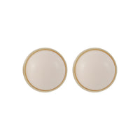Beige Resin & 18k Gold-Plated Round Stud Earrings