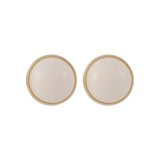 Beige Resin & 18k Gold-Plated Round Stud Earrings