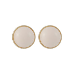 Beige Resin & 18K Gold-Plated Round Stud Earrings