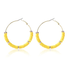 Yellow Polymer Clay & 18K Gold-Plated Hoop Earrings