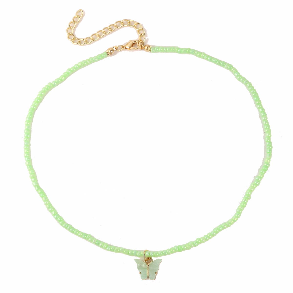 Green Howlite and 18K Gold-Plated Butterfly Pendant Necklace, gold pendant necklace for women, lifestyle look