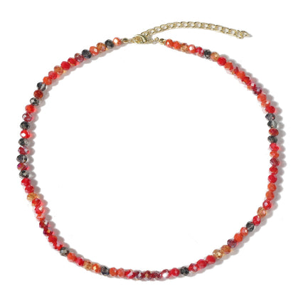 Red Acrylic and 18K Gold-Plated Beads Chain Necklace, gold pendant necklace for women, lifestyle look