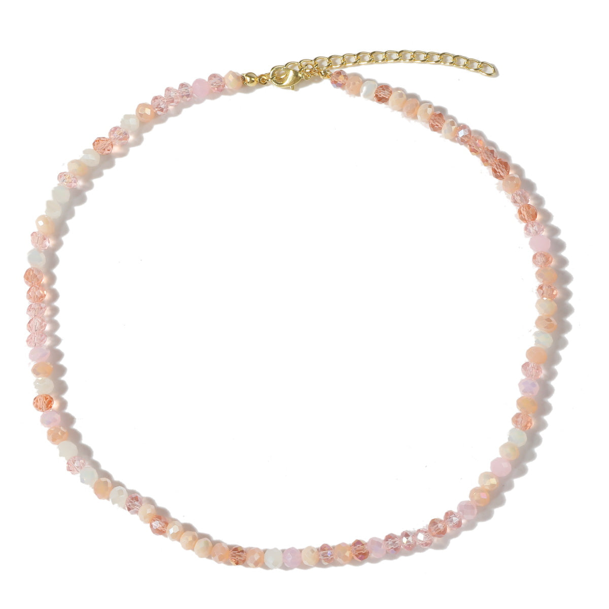 Pink Acrylic and 18K Gold-Plated Beads Chain Necklace, gold pendant necklace for women, everyday style, lifestyle look