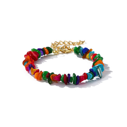 Colored Resin and 18K Gold-Plated Bracelet, gold bracelet for women, elegant gift for her, front view
