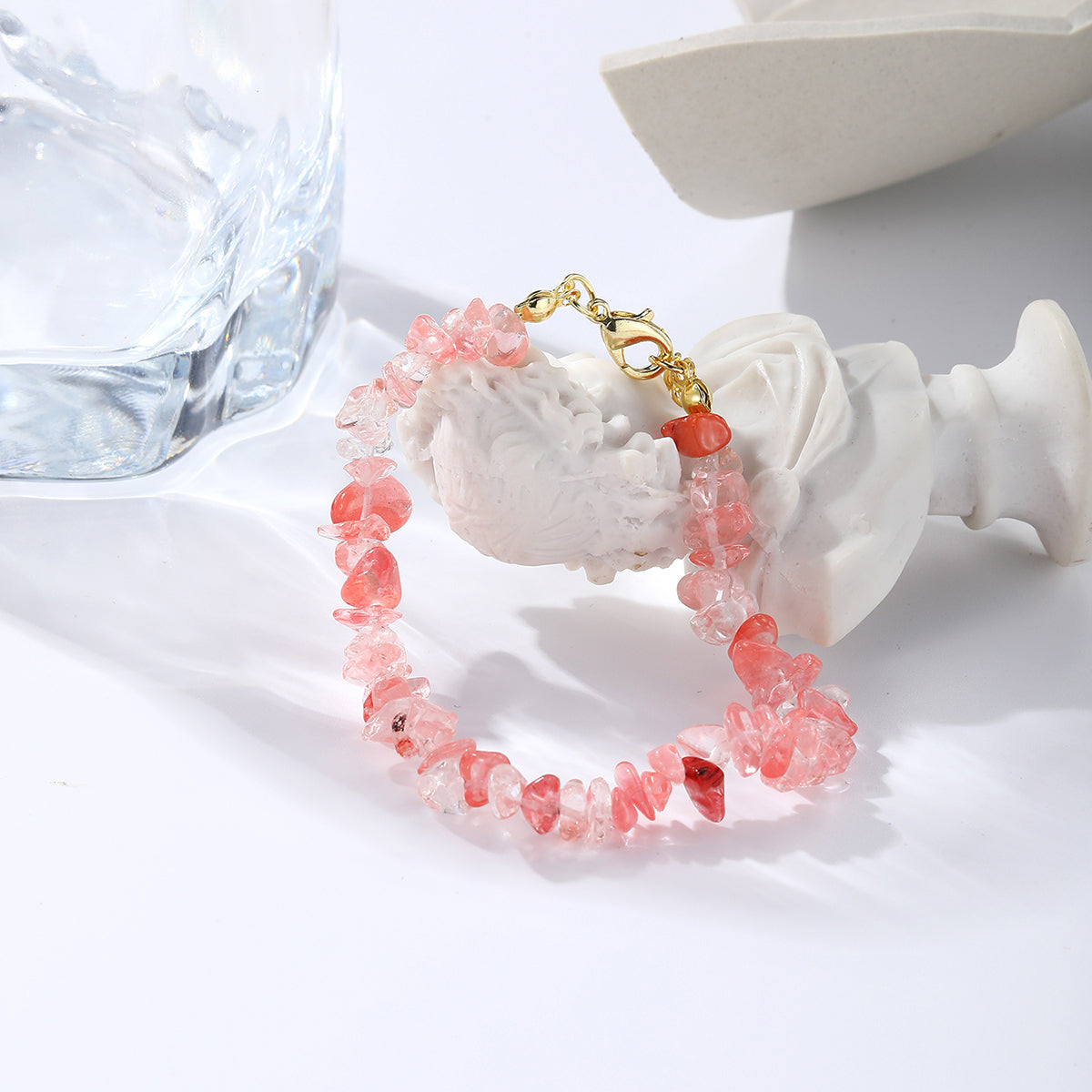 Watermelon Red Resin & 18K Gold-Plated Bracelet