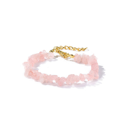 Pink Resin and 18K Gold-Plated Bracelet, gold bracelet for women, vintage-inspired design, front view