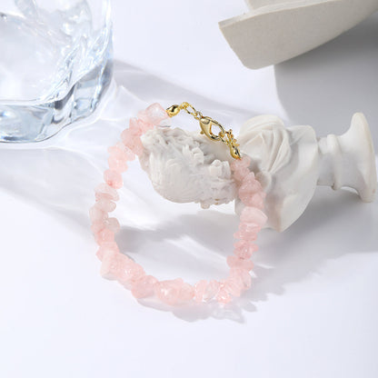 Pink Resin and 18K Gold-Plated Bracelet, gold bracelet for women, vintage-inspired design, side view