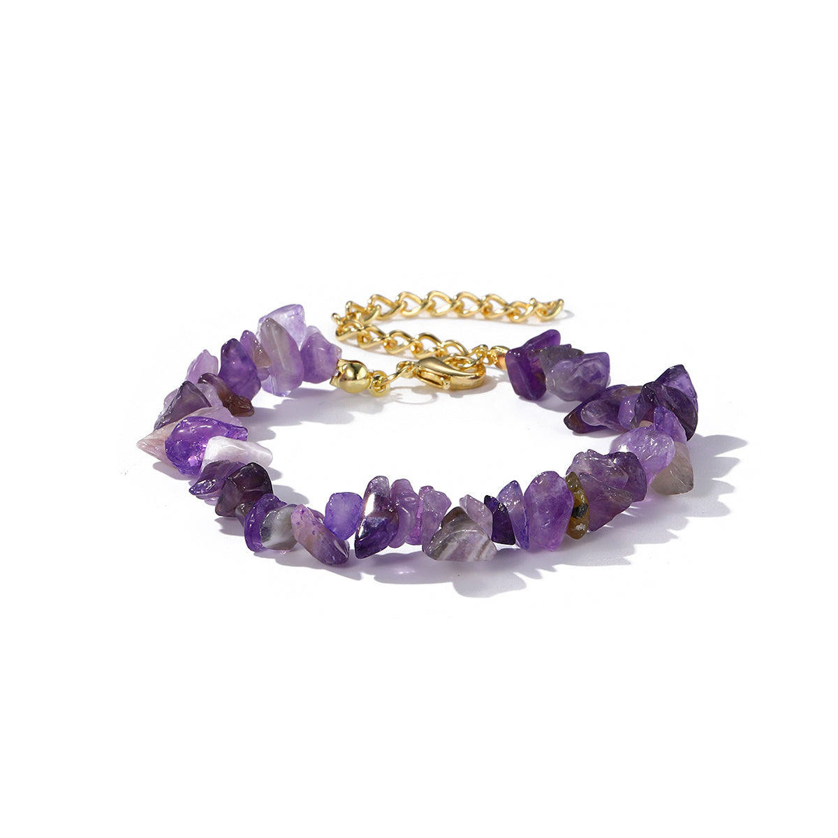 Purple Resin and 18K Gold-Plated Bracelet, gold bracelet for women, elegant gift for her, front view