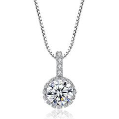 Crystal & Cubic Zirconia Round Pendant Necklace