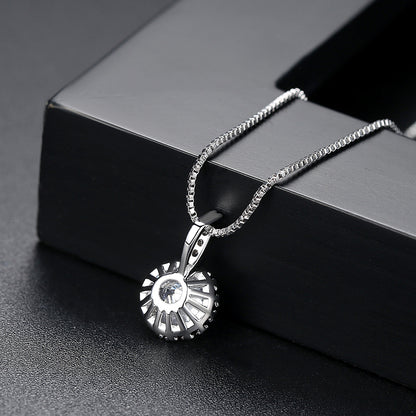 Crystal and Cubic Zirconia Round Pendant Necklace, pendant necklace for women, everyday style, lifestyle look