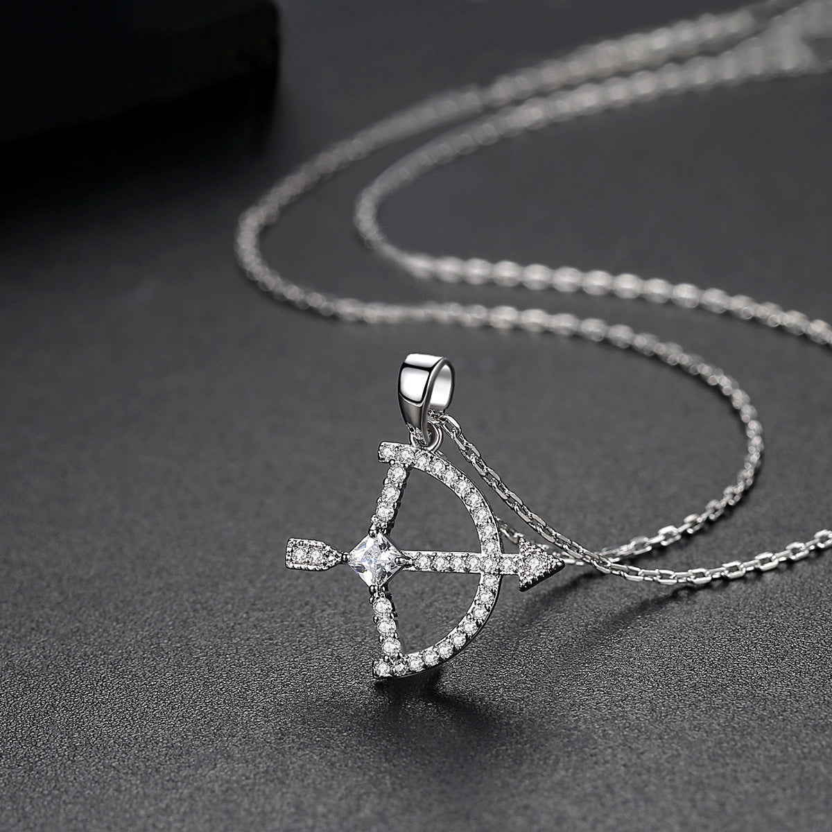 Crystal & Cubic Zirconia Bow & Arrow Pendant Necklace