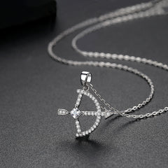 Crystal & Cubic Zirconia Bow & Arrow Pendant Necklace