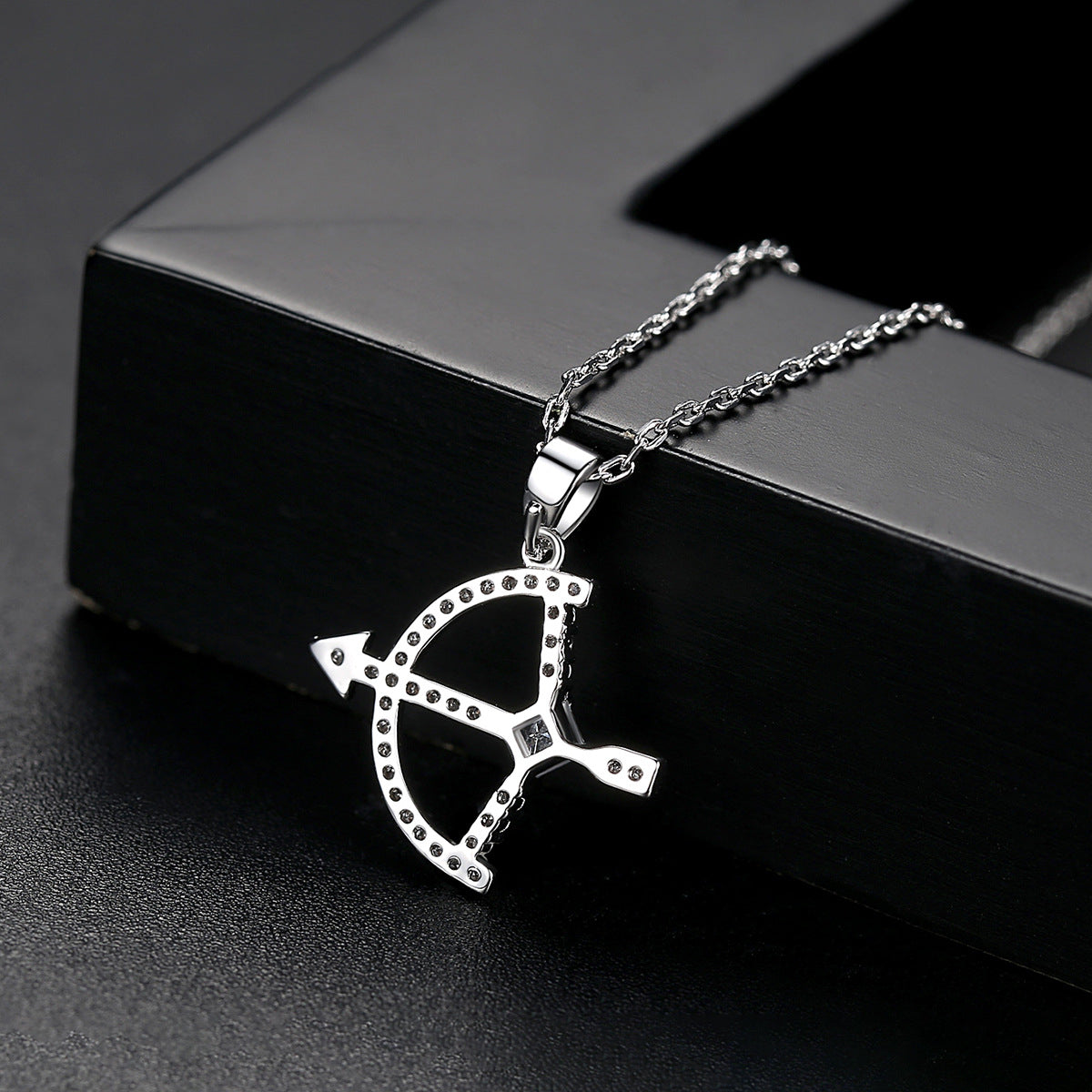 Crystal & Cubic Zirconia Bow & Arrow Pendant Necklace