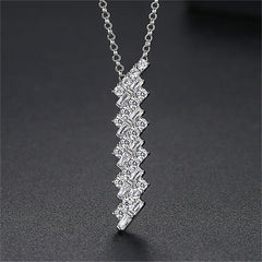 Crystal & Cubic Zirconia Stacked Pendant Necklace