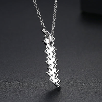 Crystal and Cubic Zirconia Stacked Pendant Necklace, pendant necklace for women, elegant gift for her, lifestyle look