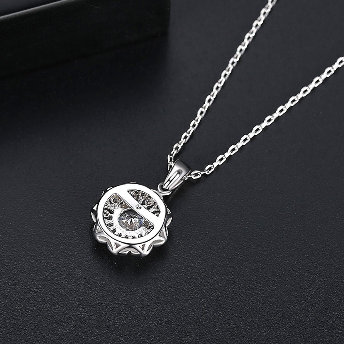 Crystal and Cubic Zirconia Flower Pendant Necklace, pendant necklace for women, dainty minimalist design, lifestyle look