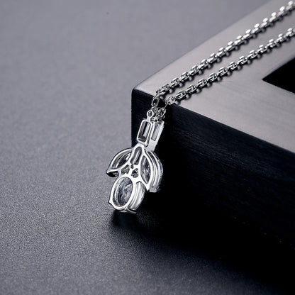 Crystal and Cubic Zirconia Botany Pendant Necklace, pendant necklace for women, elegant gift for her, detail close-up