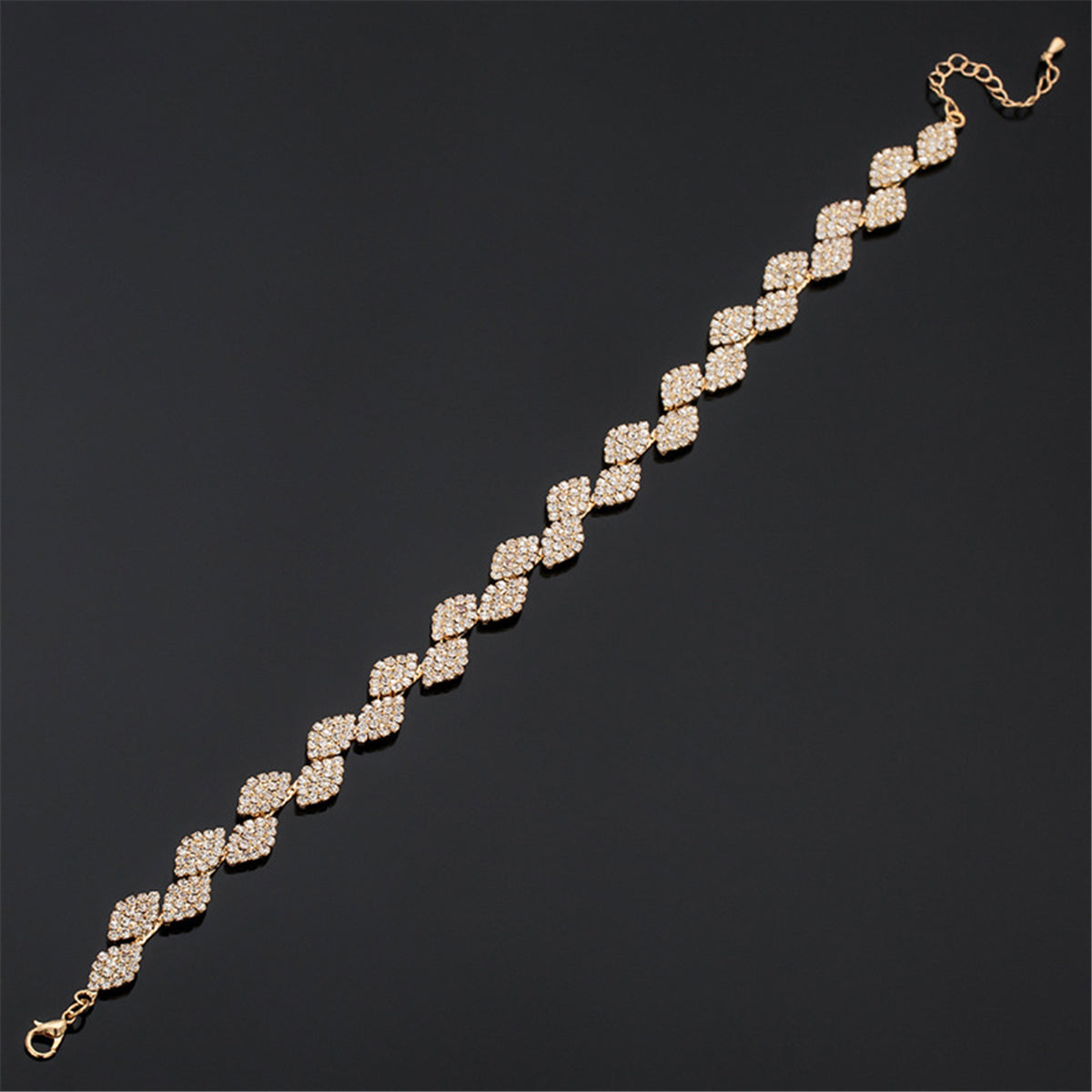 Cubic Zirconia and 18K Gold-Plated Pear-Cut Station Choker Necklace, gold pendant necklace for women, front view