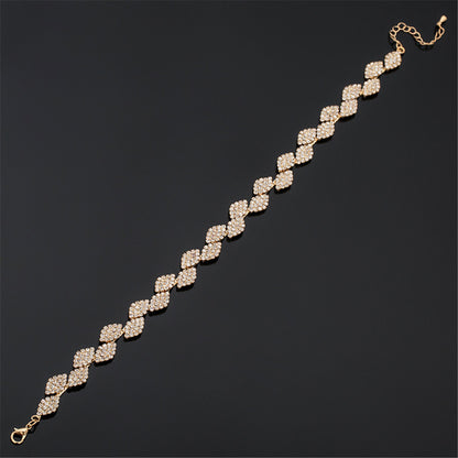 Cubic Zirconia and 18K Gold-Plated Pear-Cut Station Choker Necklace, gold pendant necklace for women, front view