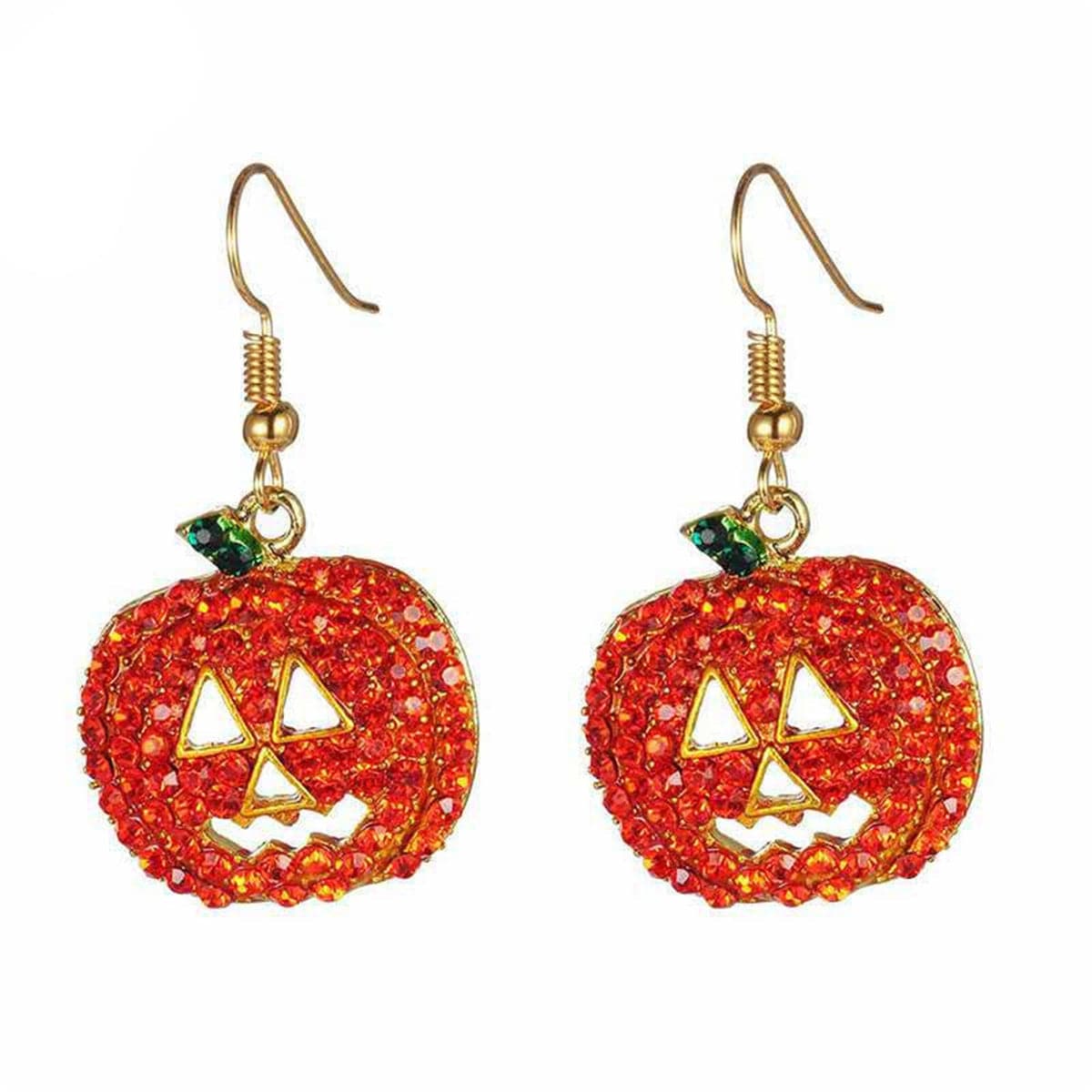 Cubic Zirconia & 18K Gold-Plated Jack-O-Lantern Drop Earrings