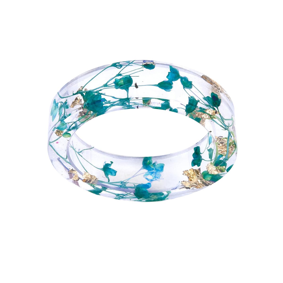 Blue Dried Flower Band Ring
