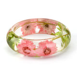 Green & Pink Dried Flower Bangle