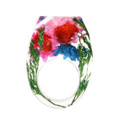 Pink & Green Dried Flower Ring