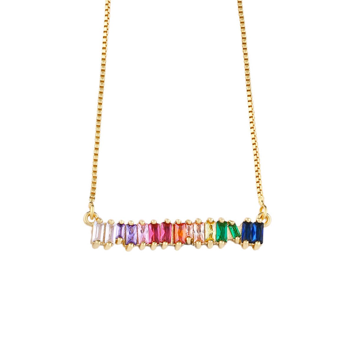 Crystal & 18K Gold-Plated Bar Pendant Necklace