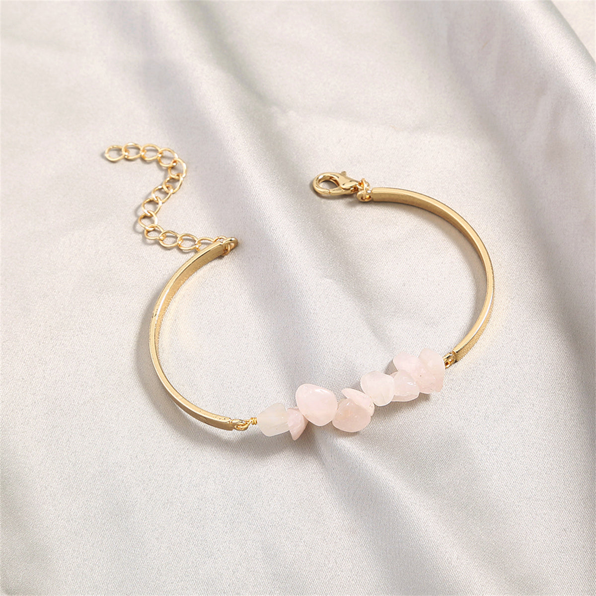 Pink Resin and 18K Gold-Plated Bracelet, gold bracelet for women, botanical inspired, styled look