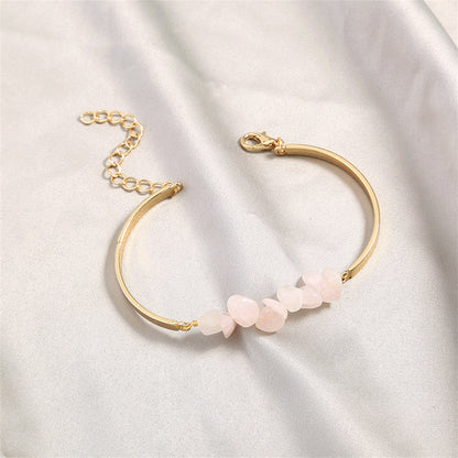 Pink Resin and 18K Gold-Plated Bracelet, gold bracelet for women, botanical inspired, styled look