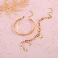 18k Gold-Plated Star Charm Bracelet Set