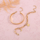 18k Gold-Plated Star Charm Bracelet Set