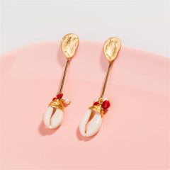 Shell & Resin 18K Gold-Plated Wrapped Drop Earrings