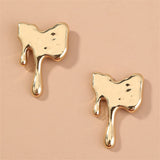 18k Gold-Plated Melted Geometric Stud Earrings