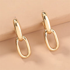 18K Gold-Plated Interlocked Cable Chain Drop Earrings