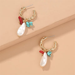 Turquoise & 18K Gold-Plated Drop Earrings