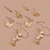 Cubic Zirconia & 18k Gold-Plated Butterfly Drop Earrings Set