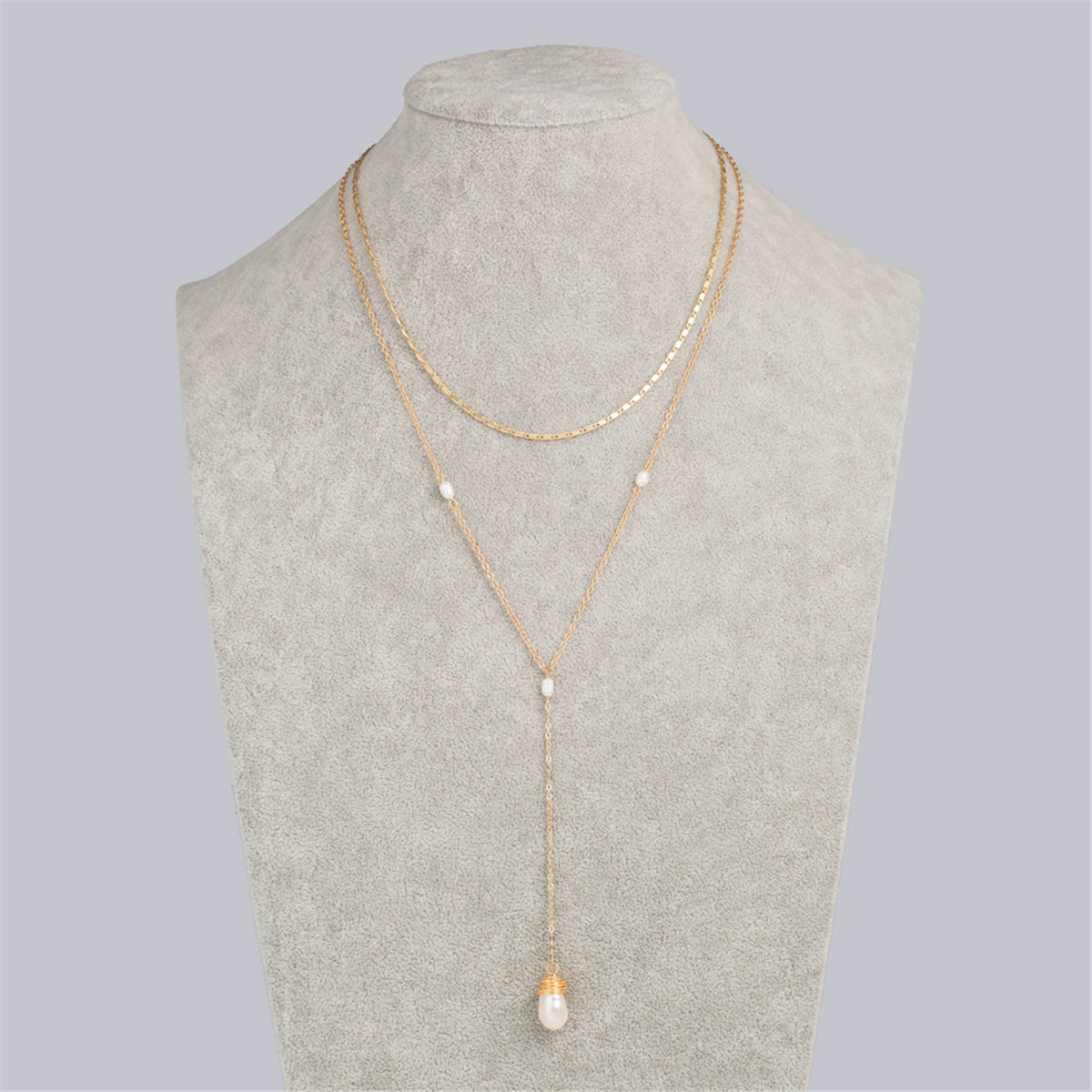 Pearl & 18K Gold-Plated Drop Pendant Necklace