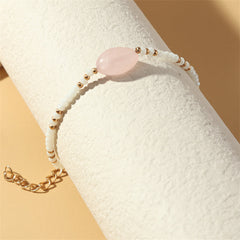 Pink Quartz & White Howlite Beaded Bracelet