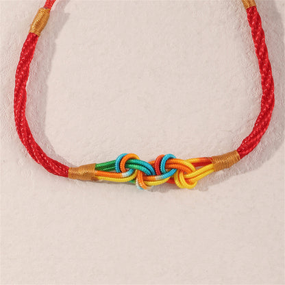 Red and Yellow Knot-Accent Adjustable Bracelet, bracelet for women, everyday style, detail close-up