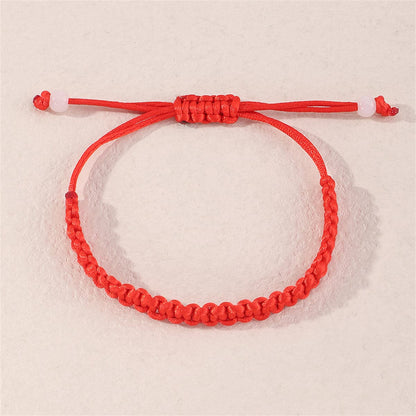 Red and White Adjustable Cord Bracelet, bracelet for women, elegant gift for her, front view