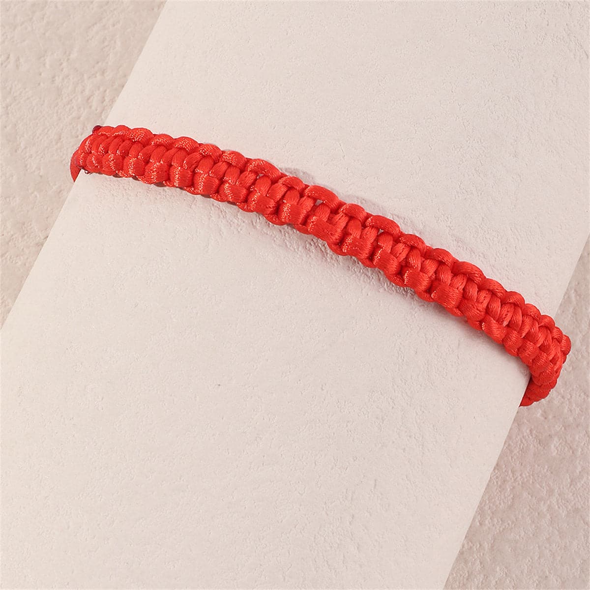 Red and White Adjustable Cord Bracelet, bracelet for women, elegant gift for her, side view