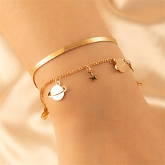 18K Gold-Plated Star Planet Bracelet Set