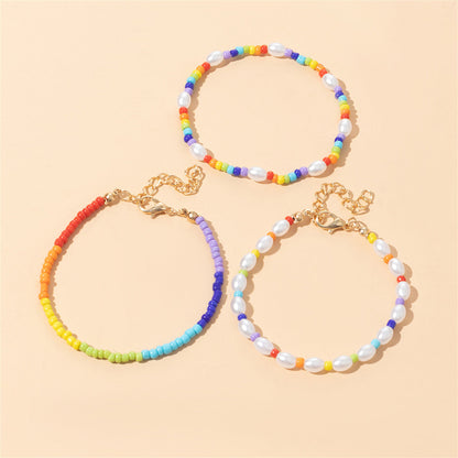 Pearl and Yellow Multicolor Beaded Bracelet Set, bracelet for women, everyday style, lifestyle look