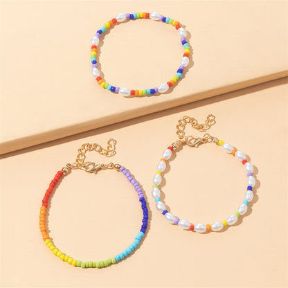 Pearl and Yellow Multicolor Beaded Bracelet Set, bracelet for women, everyday style, styled look