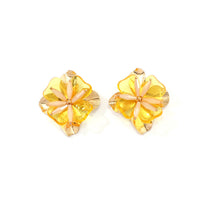 Acrylic & 18k Gold-Plated Flower Stud Earrings