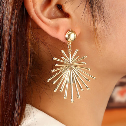 18K Gold-Plated Sun Drop Earrings, gold drop earrings for women, elegant gift for her, lifestyle look